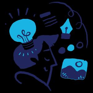 man thinking about how to write and add media to a press release