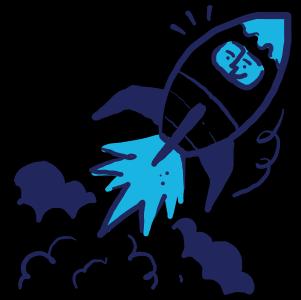 Rocket ship taking off